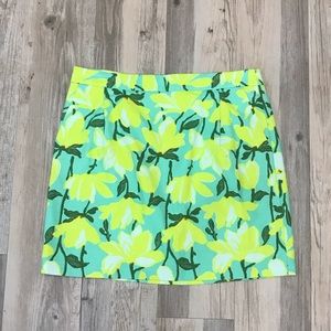 J.Crew yellow floral mini pencil skirt sz 8